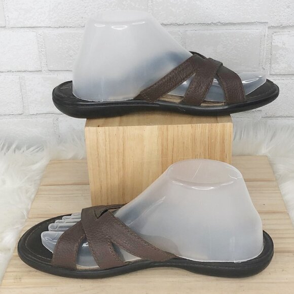 Dockers DKKAELK Brown Leather Open Toe Flip Flop Sandals Women's Size 8M - Picture 5 of 5